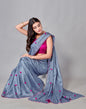 Steel Blue Coloured Silk Embellished Saree | Sudathi