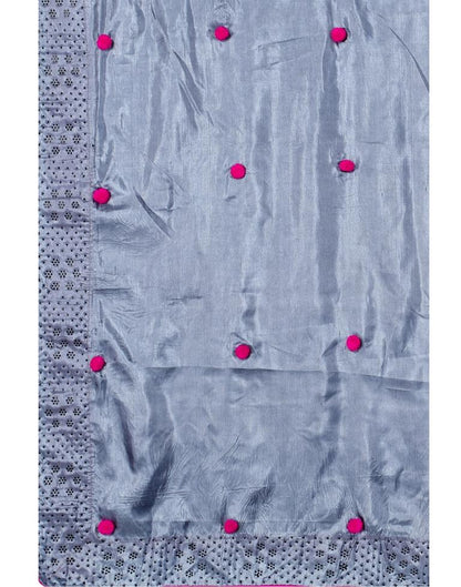 Steel Blue Coloured Silk Embellished Saree | Sudathi