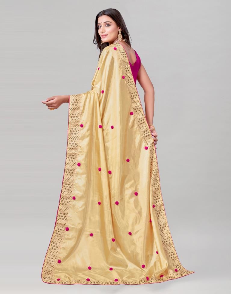 Golden Yellow Coloured Silk Embellished Saree | Sudathi