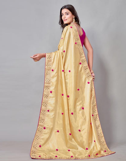 Golden Yellow Coloured Silk Embellished Saree | Sudathi
