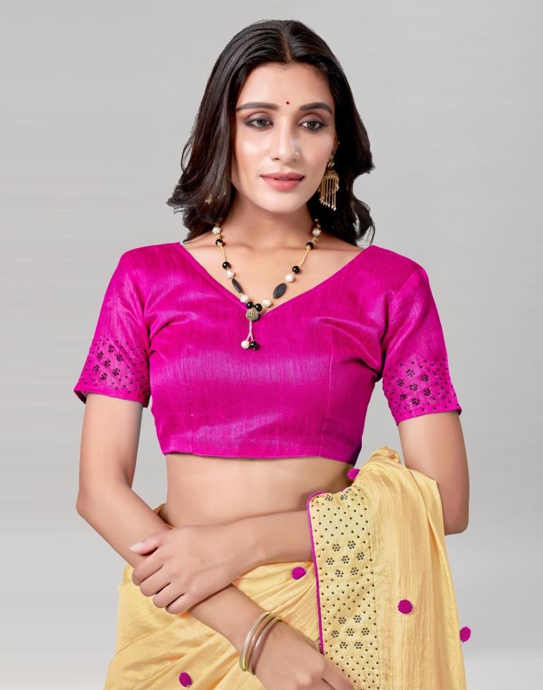 Golden Yellow Coloured Silk Embellished Saree | Sudathi