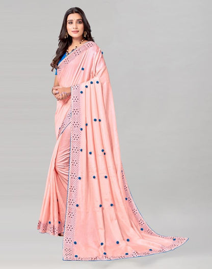 Light Pink Coloured Poly Silk Embellished Saree | Sudathi