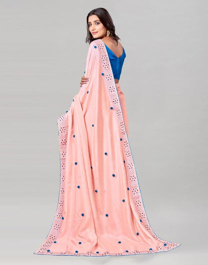 Light Pink Coloured Poly Silk Embellished Saree | Sudathi