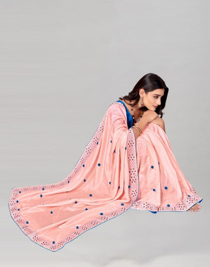 Light Pink Coloured Poly Silk Embellished Saree | Sudathi