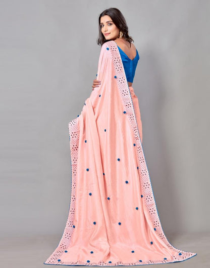 Light Pink Coloured Poly Silk Embellished Saree | Sudathi