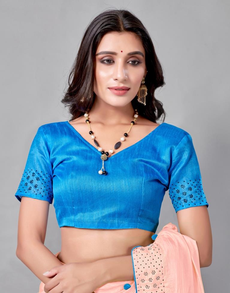 Light Pink Coloured Poly Silk Embellished Saree | Sudathi