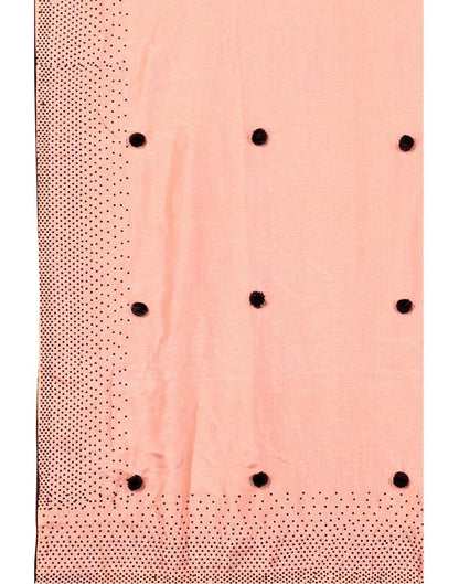 Peach Coloured Poly Silk Embellished Saree | Sudathi