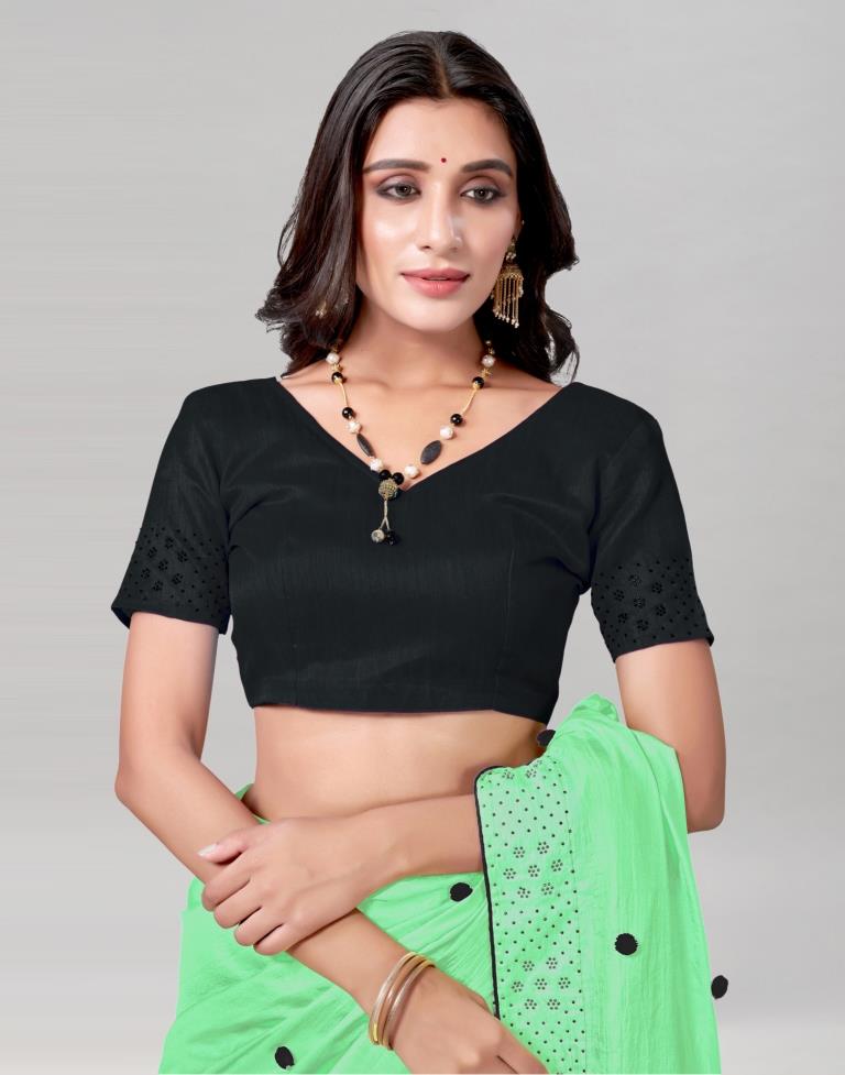 Mint Green Coloured Poly Silk Embellished Saree | Sudathi