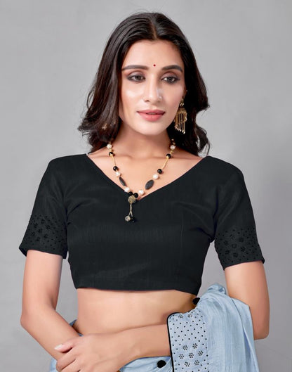 Steel Grey Coloured Poly Silk Embellished Saree | Sudathi