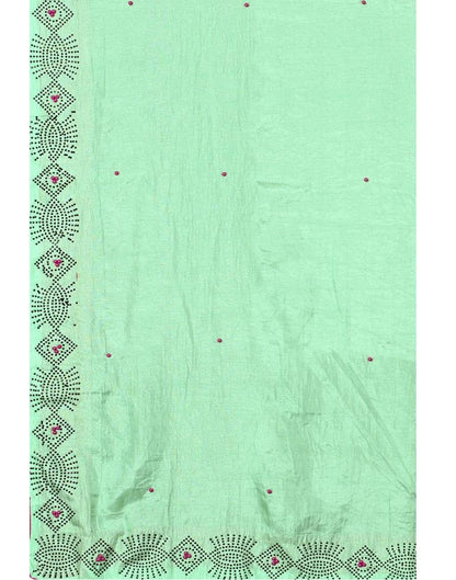 Mint Green Coloured Poly Silk Hot Fixing Saree | Sudathi