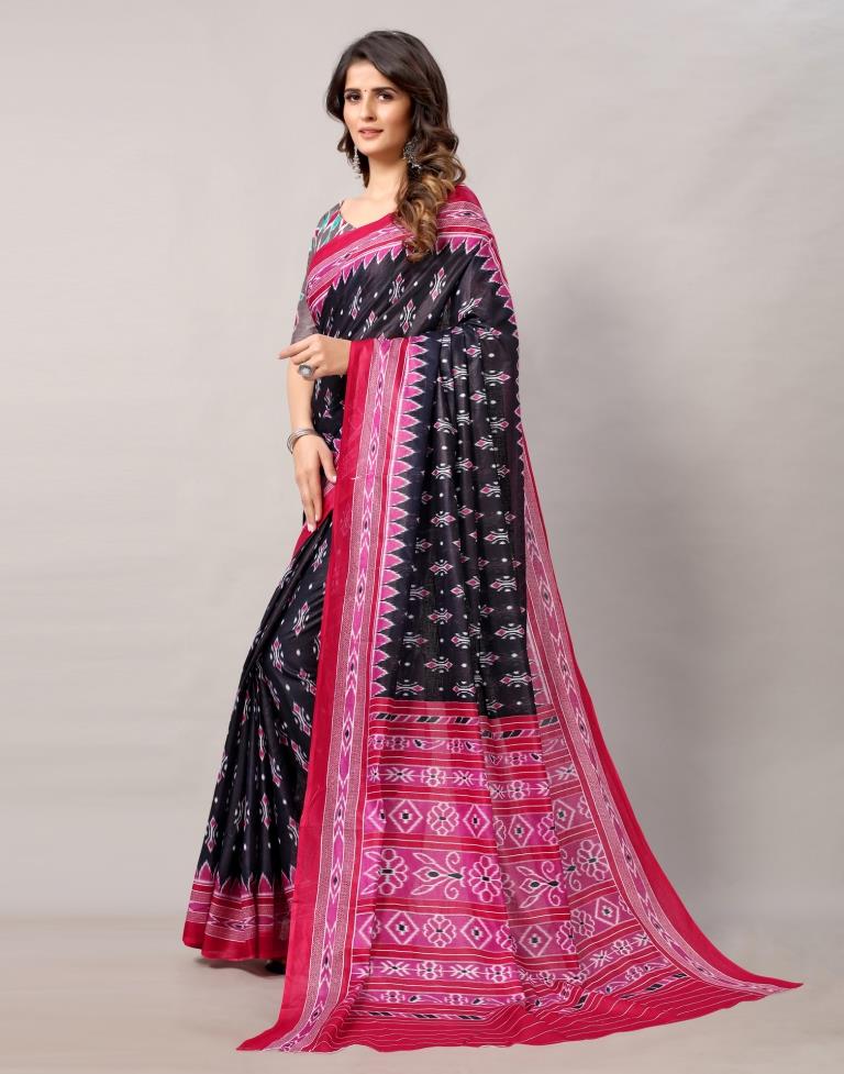 Dark Blue Coloured Cotton Printed Saree | Sudathi