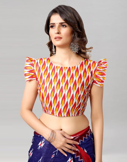 Royal Blue Coloured Cotton Printed Saree | Sudathi