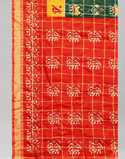 Green Coloured Patola Printed Saree | Sudathi