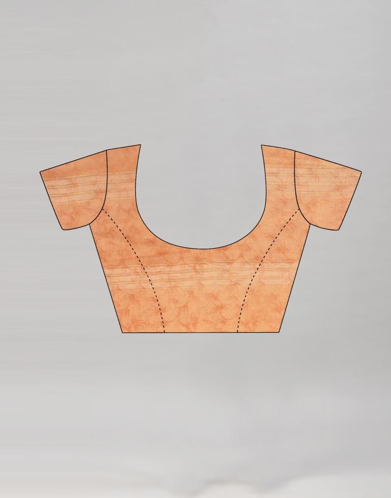 Peach Coloured Georgette Floral Printed Saree | Sudathi