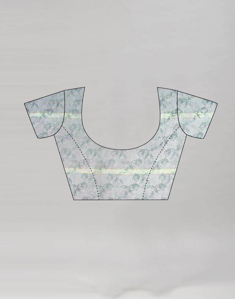 Grey Coloured Georgette Floral Printed Saree | Sudathi