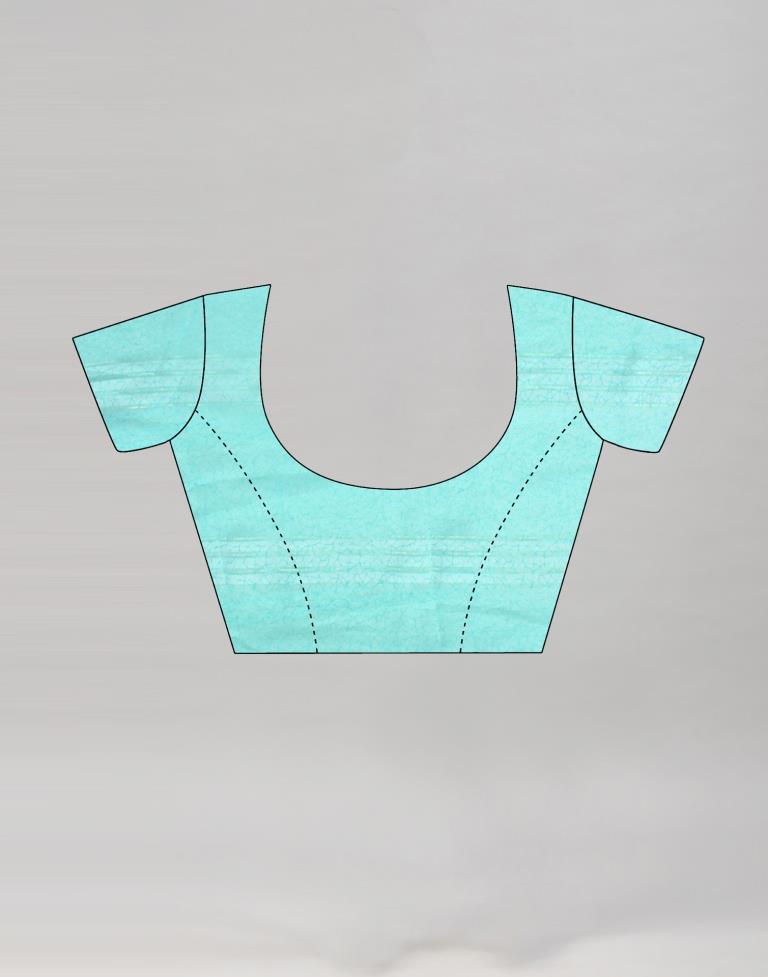 Sky Blue Coloured Georgette Floral Printed Saree | Sudathi