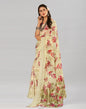 Cream Coloured Georgette Floral Printed Saree | Sudathi