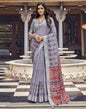 Lavender Coloured Poly Cotton Printed Saree | Sudathi