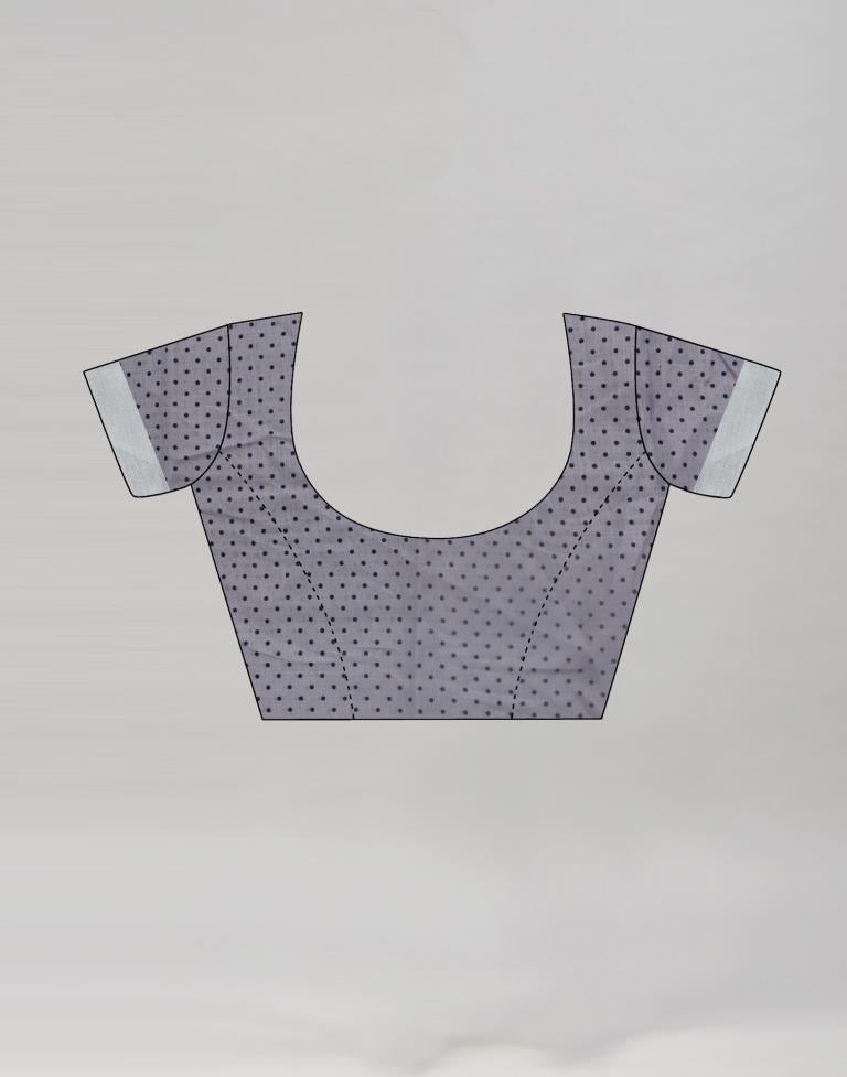 Lavender Coloured Poly Cotton Printed Saree | Sudathi