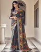 Black Coloured Poly Cotton Printed Saree | Sudathi