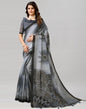 Steel Grey Coloured Poly Cotton Printed Saree | Sudathi