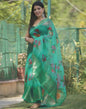 Jungle Green Organza Saree | Sudathi