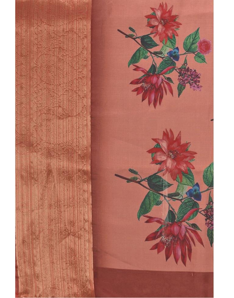 Peach Organza Saree | Sudathi