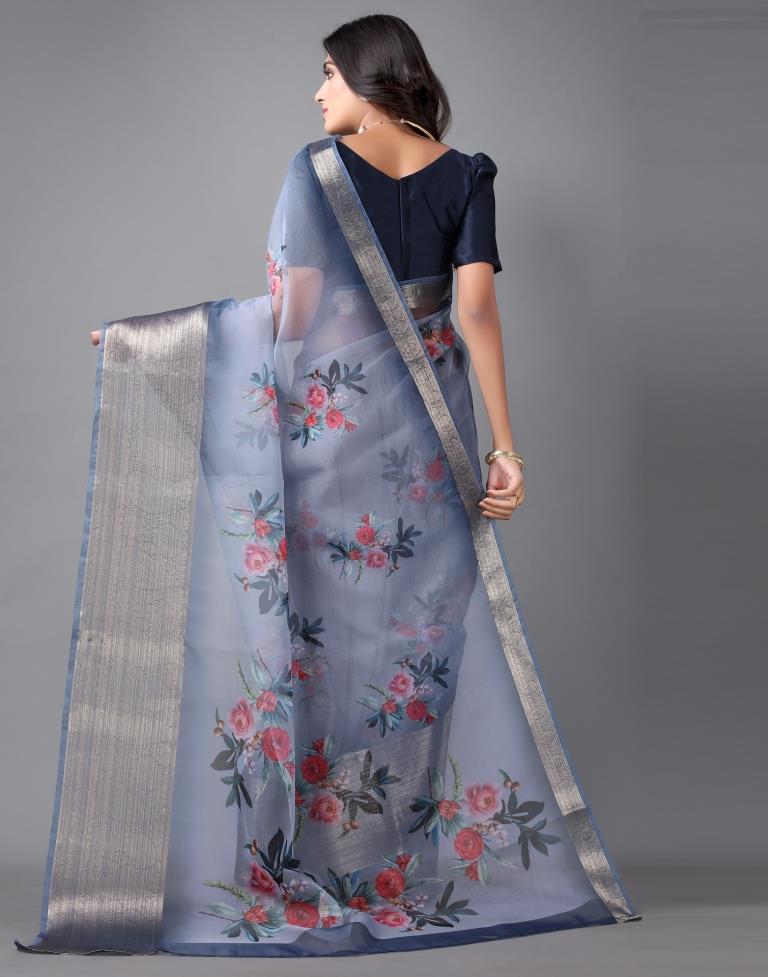 Blue Organza Saree | Sudathi