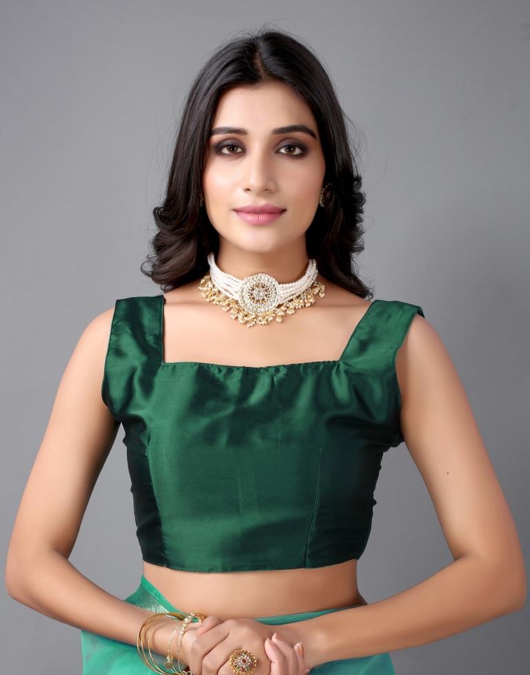 Jungle Green Organza Saree | Sudathi