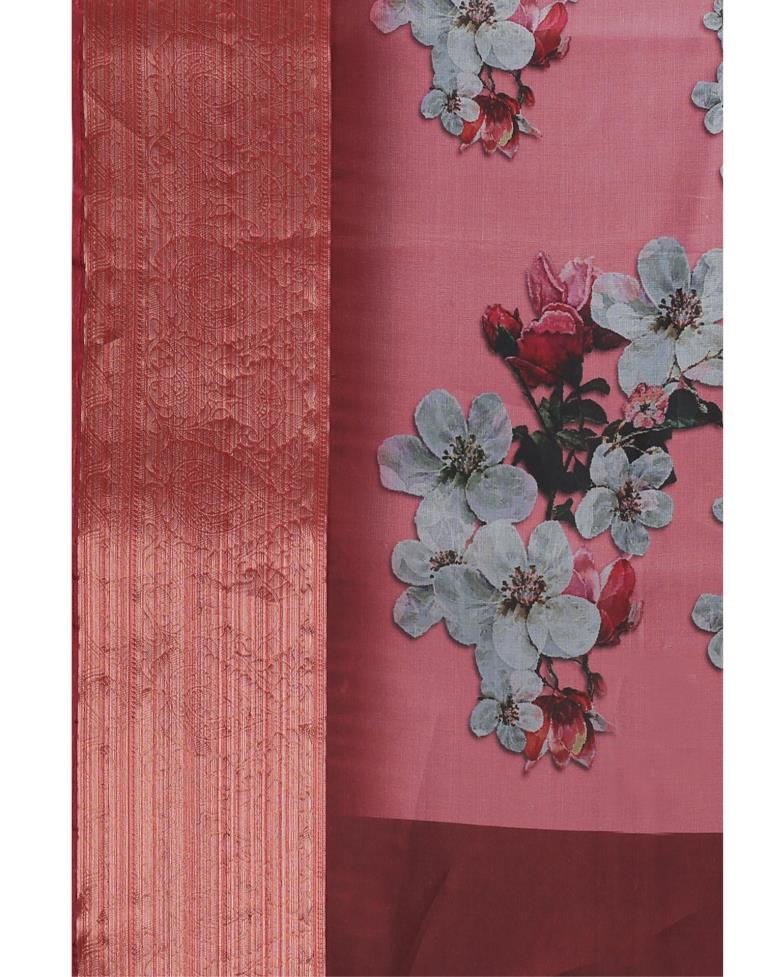 Rose Pink Organza Saree | Sudathi