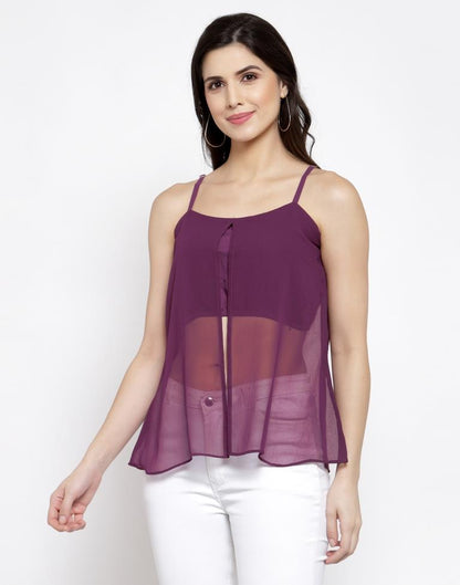Purple Colored Georgette Solid Top | Sudathi