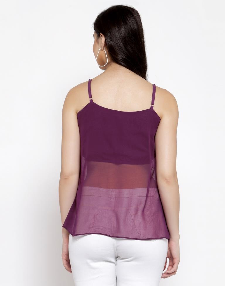 Purple Colored Georgette Solid Top | Sudathi
