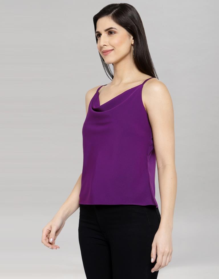 Purple Coloured Crepe Solid Top | Sudathi