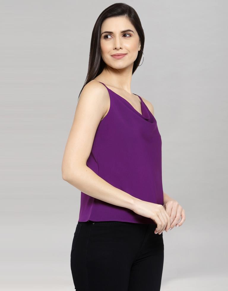 Purple Coloured Crepe Solid Top | Sudathi