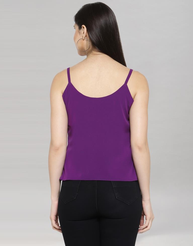 Purple Coloured Crepe Solid Top | Sudathi