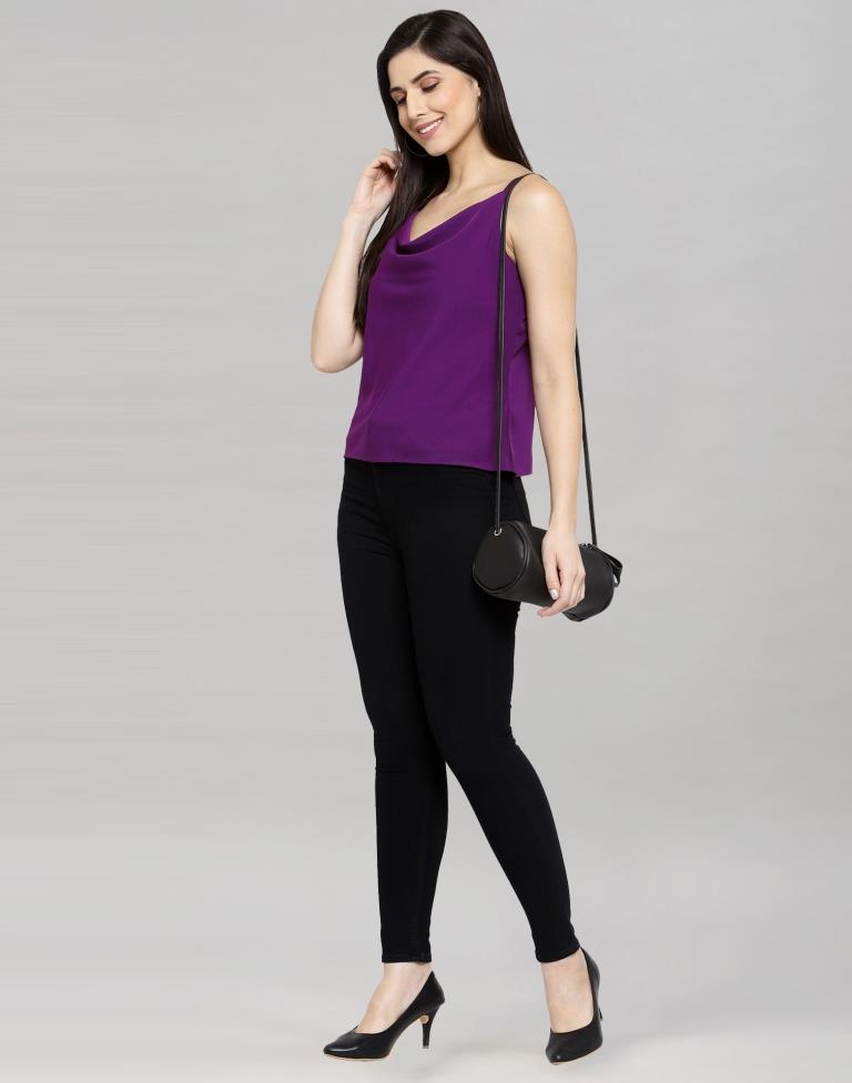 Purple Coloured Crepe Solid Top | Sudathi