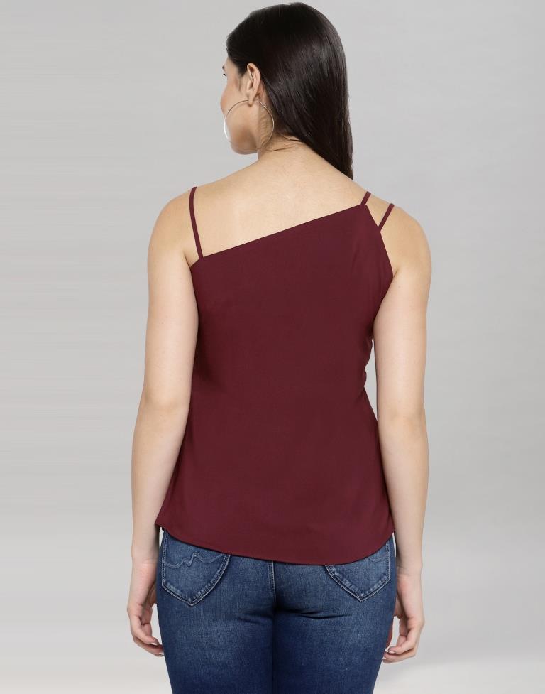 Maroon Coloured Crepe Solid Top | Sudathi