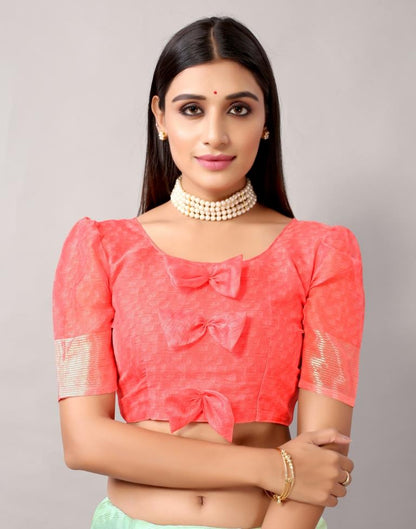 Pista Green Printed Chiffon Saree