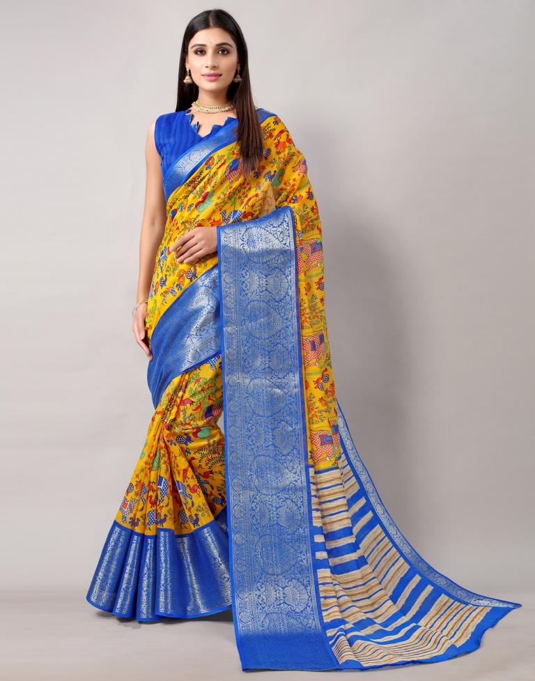 Turmeric Yellow Cotton Saree | Leemboodi