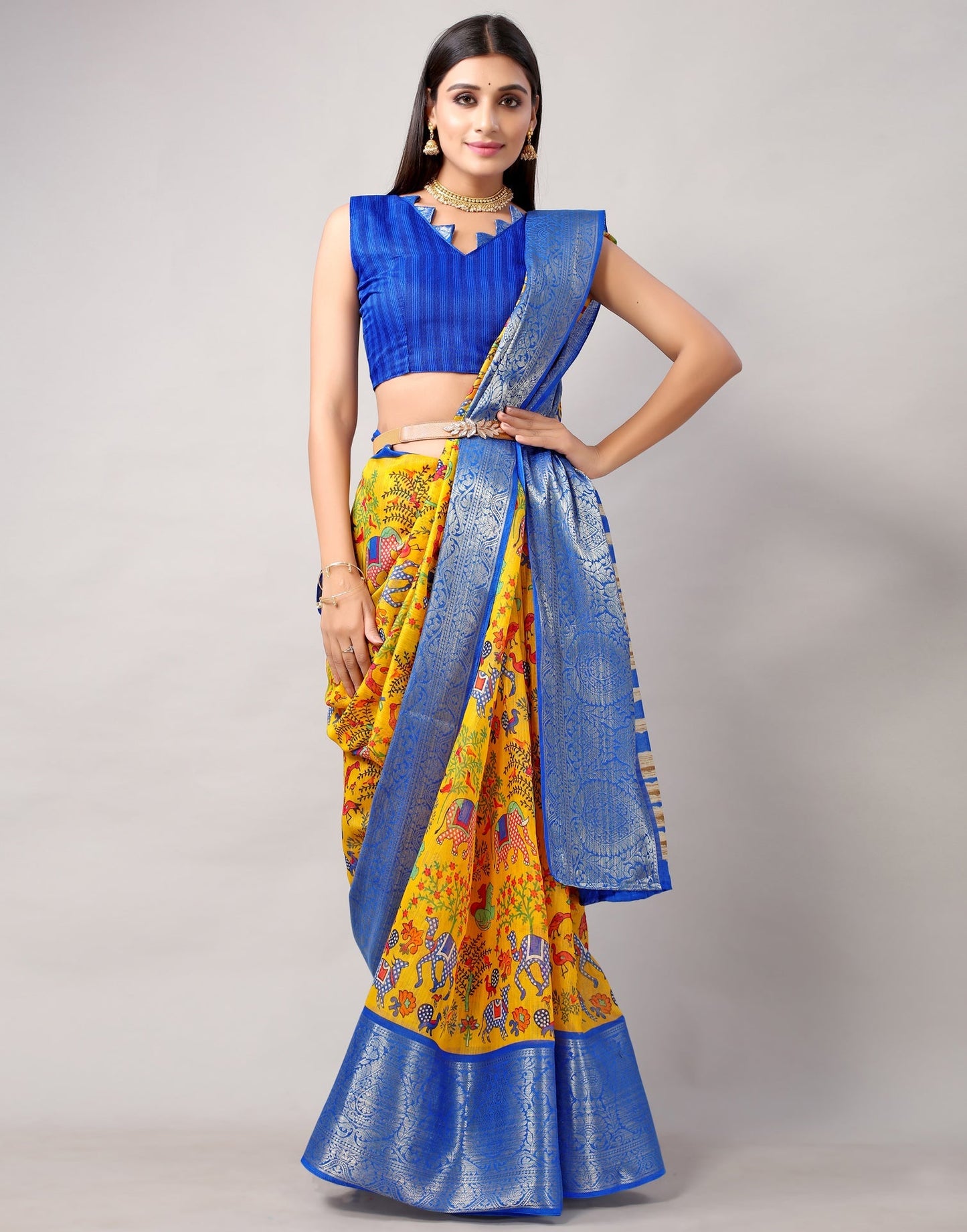 Turmeric Yellow Cotton Saree | Leemboodi