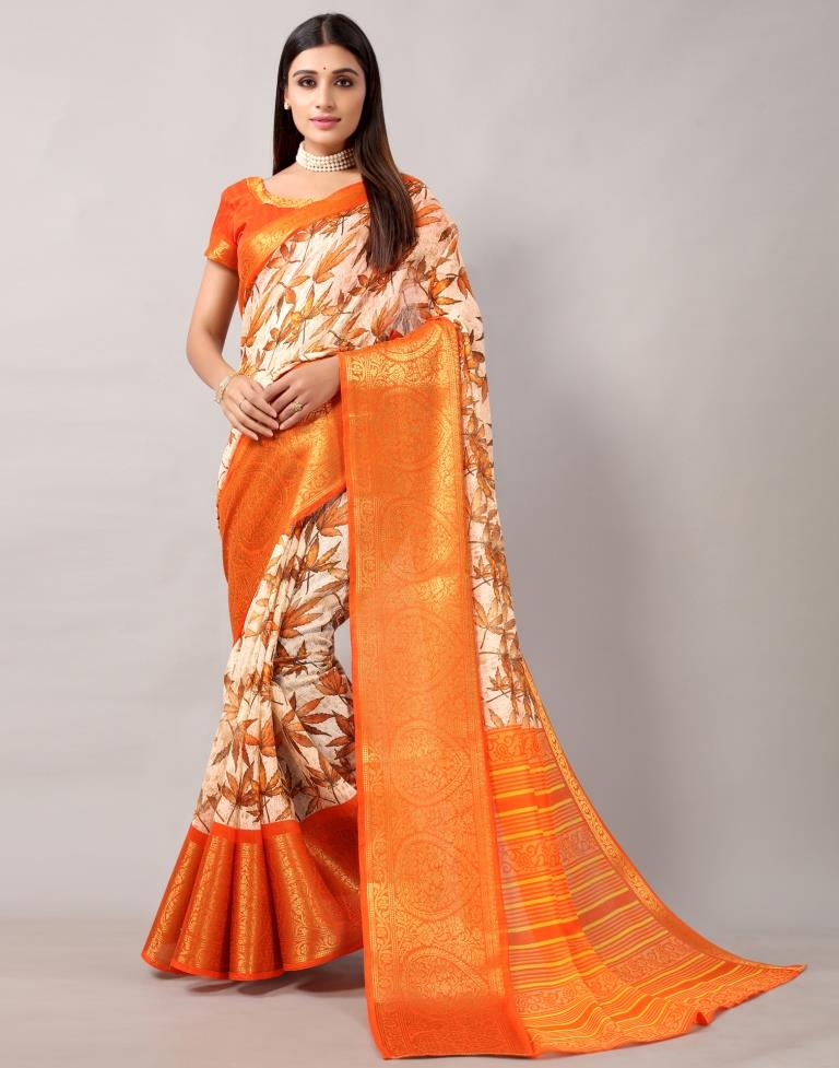 Cream Cotton Saree | Leemboodi