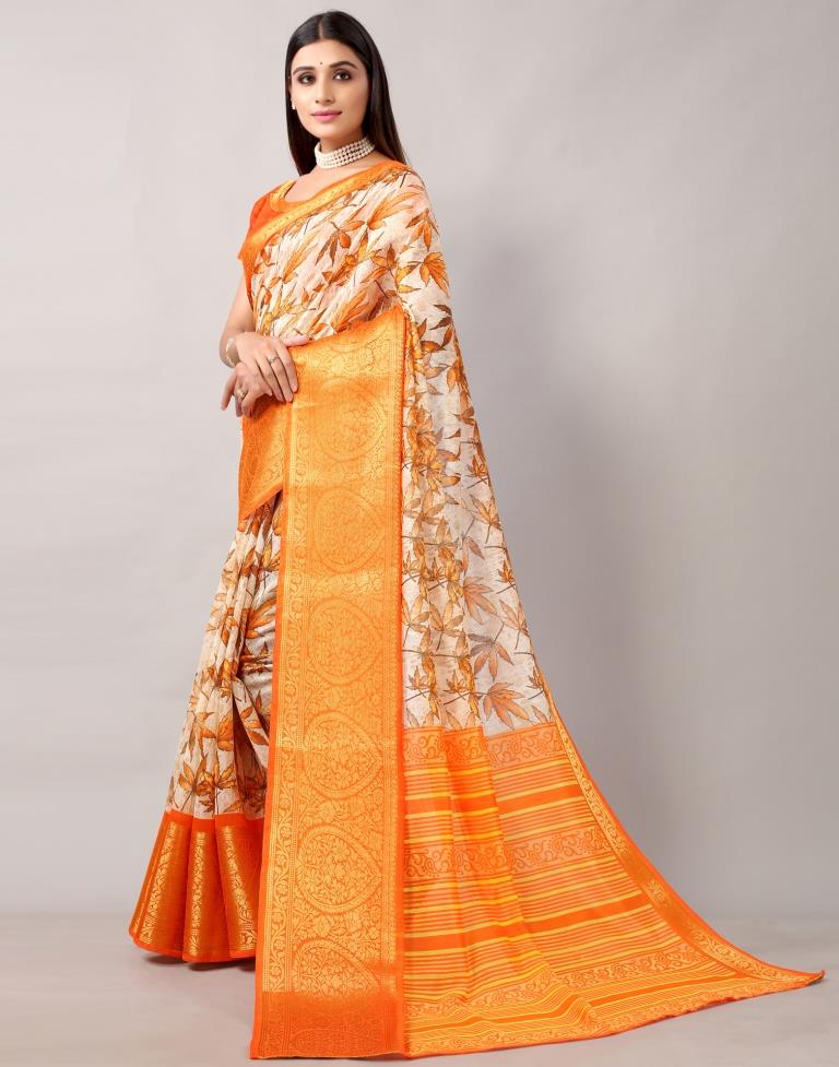 Cream Cotton Saree | Leemboodi