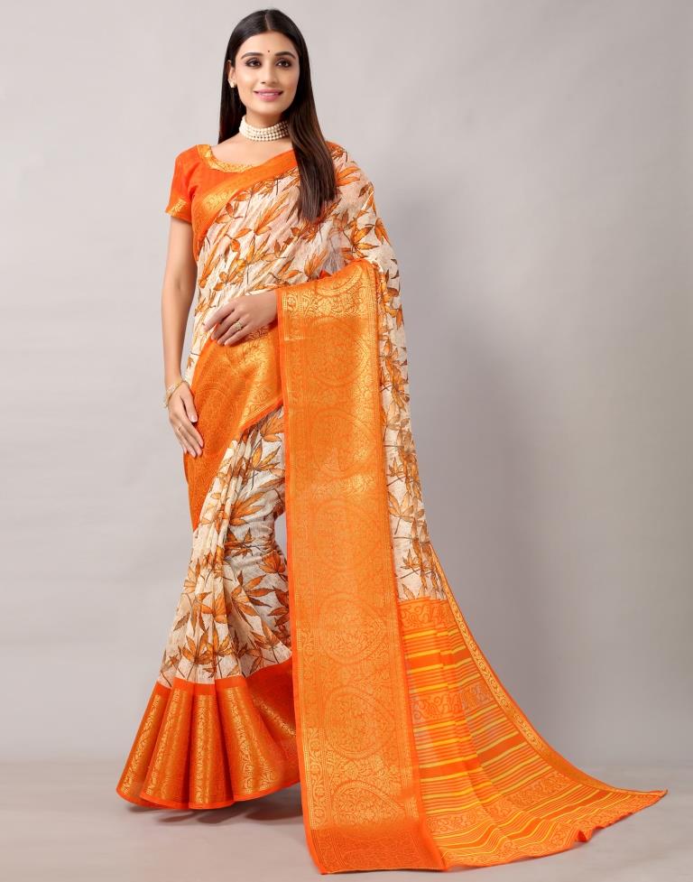 Cream Cotton Saree | Leemboodi