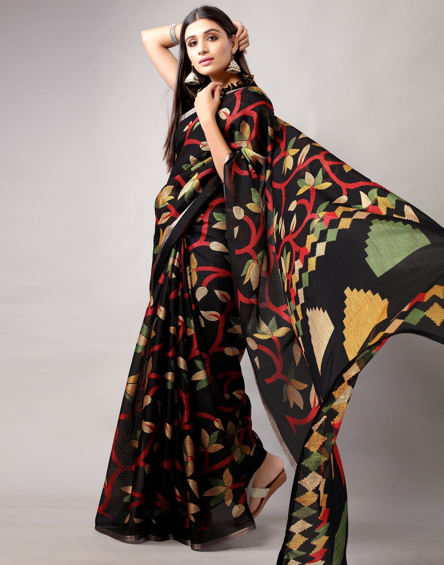 Black Silk Saree | Leemboodi