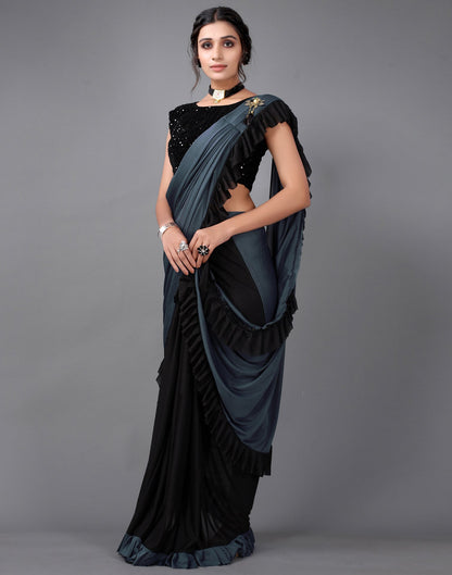 Steel Grey Ready to wear saree | Leemboodi