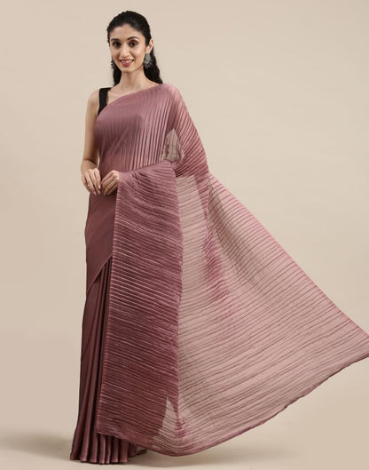 Dusty Rose Pink Pleated Saree | Sudathi