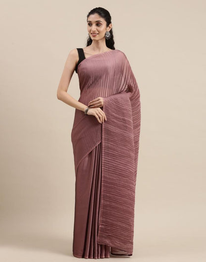 Dusty Rose Pink Pleated Saree | Sudathi