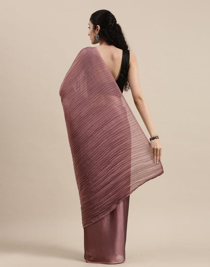 Dusty Rose Pink Pleated Saree | Sudathi