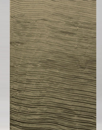 Dark Olive Green Dyed Georgette Pleated Saree | Sudathi