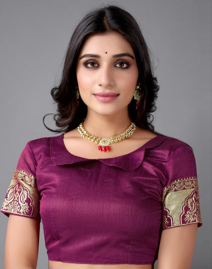 Wine Weaving Silk Saree